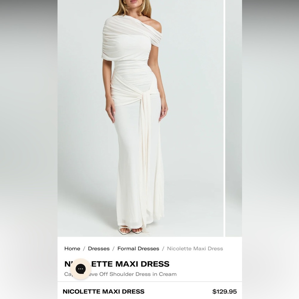 Showpo Elegant Cream One-Shoulder Maxi Dress